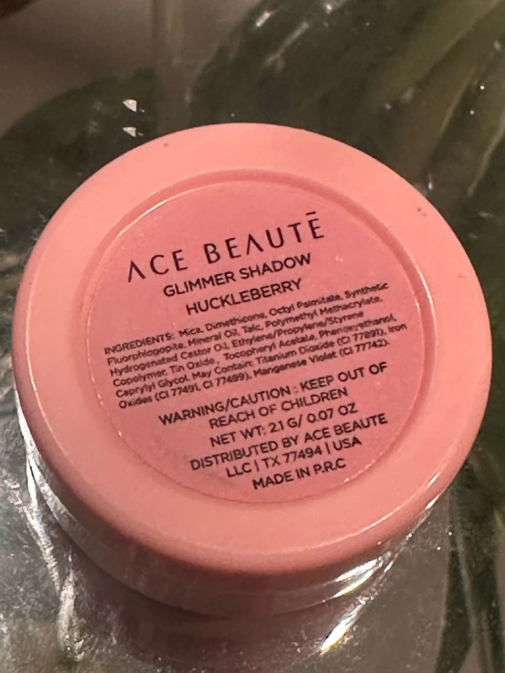 Ace Beaute Huckleberry Glimmer Shadow Sparkly Plum Purple / Pink Eye Shadow NIB